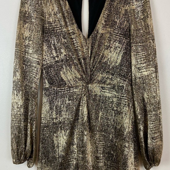 MONSOON Vanessa Midi Twist Dress Gold - Picture 8 of 16